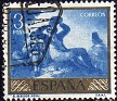 Spain 1958 Goya 3 Ptas Azul Edifil 1219. España 1958 1219 u. Subida por susofe